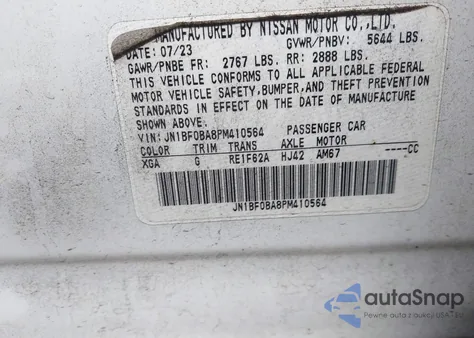 2023 Nissan Ariya Evolve+ z USA, uszkodzony, nr VIN JN1BF0BA8PM410564